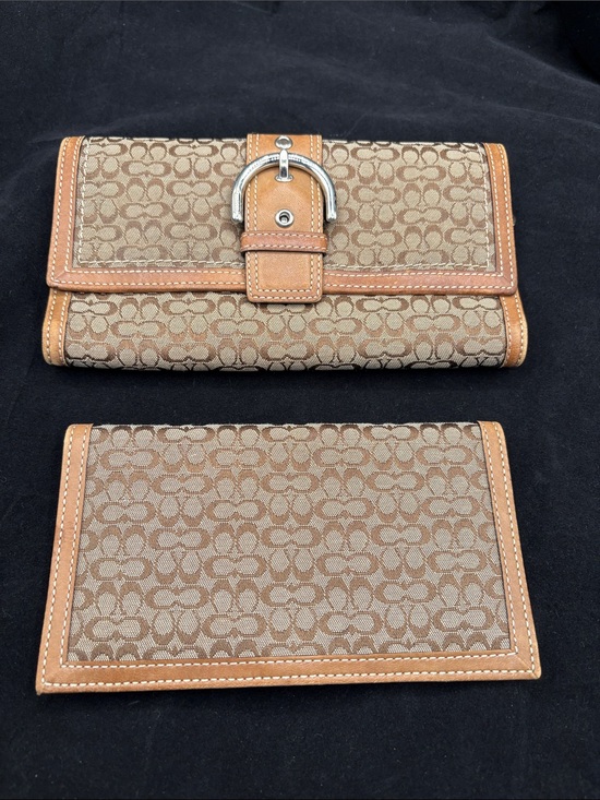 Coach Handbags - Y2K Coach Soho Signature Jacquard Canvas Buckle Wallet and Checkbook insert VGUC